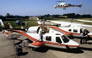 Stripe Prints: Metropolitan Police helicopters at an airfield