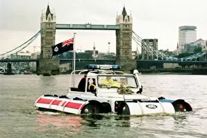 Rope Collection: Metropolitan Police launch on the River Thames