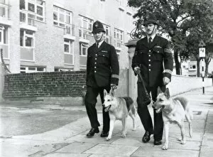Images Dated 19th January 2011: Two Metropolitan police officers and their dogs