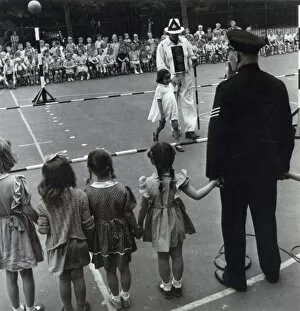 1950s Childhood Gallery: Metropolitan Police officers teaching road safety