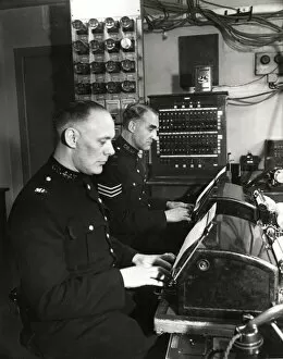 Images Dated 16th February 2011: Two Metropolitan Police telegraph operators