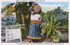 Amphora Prints: A Mexican Criada (House Servant) carrying a large jar