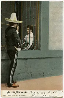Mexican dating - Lovers chat through a barred window