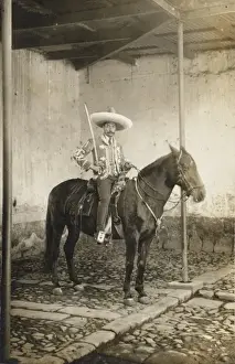Sombrero Prints: A Mexican sentry on horseback