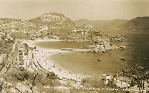 Beaches Collection: Mexico - Acapulco - Panorama of Caleta and Caletilla beaches
