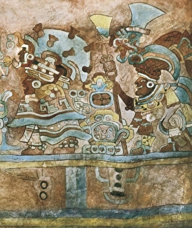 Mejico Collection: MEXICO. OAXACA. Monte AlbᮮFrescos in the interior