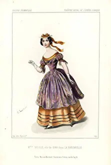 Auber Prints: Mezzo-soprano singer Mlle. Delille as Gina