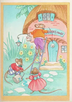 Mice Prints: Mice painting house