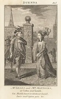 Thespian Prints: Michael Leoni as Don Carlos and Isabella Mattocks as Louisa in T