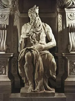 Michelangelo Prints: Michelangelo (1475-1564). Moses. 1513-1515. ITALY
