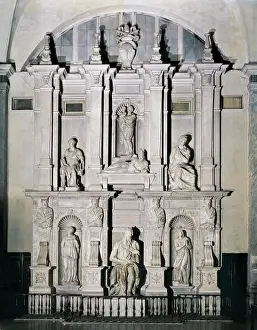 Michelangelo Prints: Michelangelo (1475-1564). Tomb of Julius II