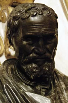 Images Dated 4th March 2009: Michelangelo Buonarroti (1475-1564). Bust. Marble and bronze