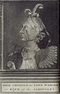 William Bartram Prints: Mico-chlucco King of the Moscogul / Creeks