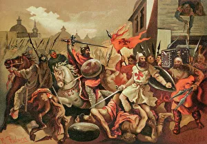 Historia Prints: Middle Ages. The Crusades. Chromolithography
