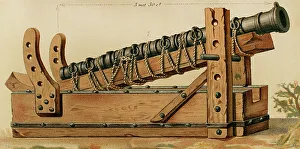 Sieges Prints: Middle Ages. Portable firearm. 13th century. Bombard