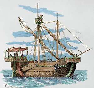 Anchor Prints: Middle Ages. Ship of the 13th and 14th centuries