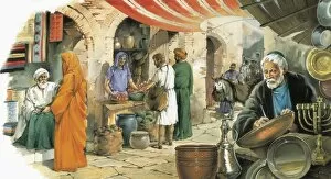 Elder Gallery: Middle Ages in Spain. Market scene