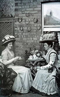 Suburban Collection: Two Middle Class Edwardian ladies take tea