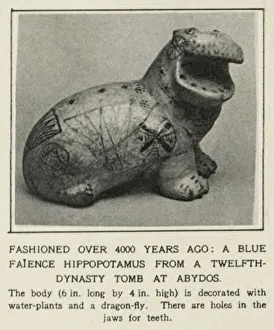 Images Dated 30th March 2020: A Middle Kingdom Turquoise Blue Faience Hippopotamus from a 12th-13th Dynasty