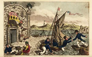 Images Dated 4th June 2020: Midshipman Newcome meets crew from HMS Victory at
