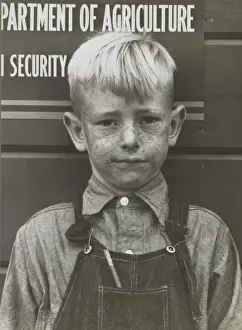 Migrant boy. Tulare migrant camp. Visalia, California