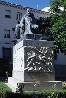 Miguel de Cervantes (1547-1616). Spanish writer. Monument by Miguel de Cervantes (1547-1616). Spanish writer. Monument by