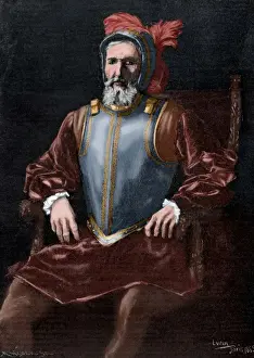 Bearded Prints: Miguel Lopez de Legazpi (1503-1572). Engraving. Colored