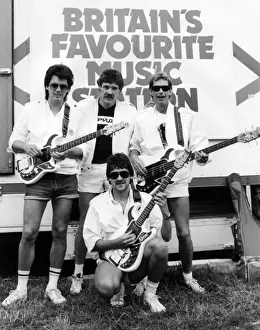 Sunglasses Prints: Mike Read with Radio 1 Roadshow group