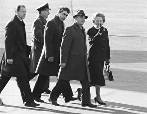 Roberts Collection: Mikhail Gorbachev with Margaret Thatcher