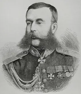 Mikhail Prints: Mikhail Skobelev (1843-1882). Russian general