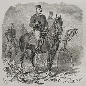 Binoculars Prints: Milan I (1854-1901). Prince of Serbia, as Milan