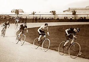 Challenge Prints: Two mile challenge cycle race, early 1900s