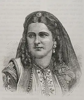 Russo Turkish Prints: Milena Vukotic (1847-1923). Queen consort of Montenegro