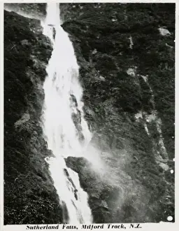 Waterfalls Prints: Milford Track, New Zealand -- Sutherland Falls