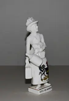 Militant Suffragette Crested China Figurine