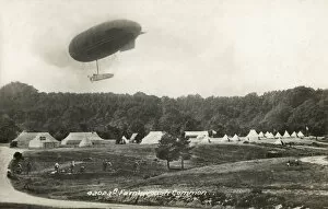 Images Dated 15th October 2019: Military Camp on Farnborough Common with early Airship