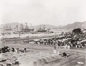 Military ceremony at Hong Kong, c. 1890 s. / 1900