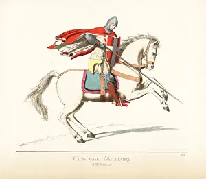 Buckler Prints: Military costume of a crusader, 13th century