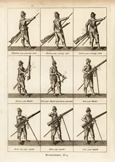 Military exercises of musketeers