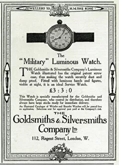 Luminous Collection: Military luminous watch advertisement, 1915