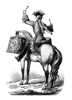 1724 Prints: Military music: French drummer, 1724
