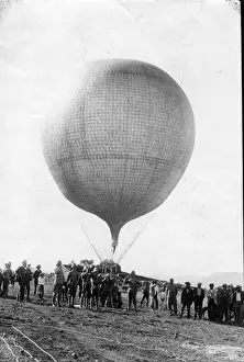 Ladysmith Prints: A military observation balloon at Ladysmith - Boer War