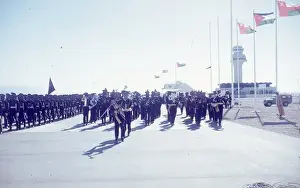 Jordan Prints: Military parade for King Hussein of Jordan, Salalah airport