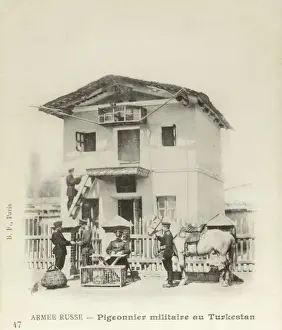 Messenger Prints: Military Pigeon Loft and attendants - Kazakhstan