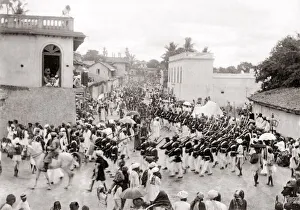 Military procession, India, c. 1890