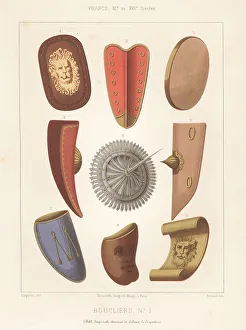 Joust Prints: Military shields or bucklers, 11th to 16th centuries