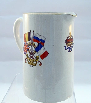 Images Dated 10th January 2013: Milk jug - Flags of the Allies - WWI