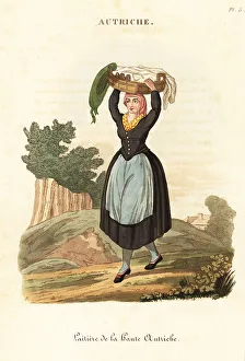 Milk Maid Prints: Milk maid of Upper Austria, 18th century