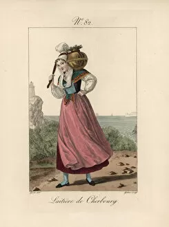 Alsation Gallery: Milkmaid of Cherbourg In Normandy, the women