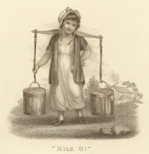 Milk Maid Prints: Milkmaid with Pails